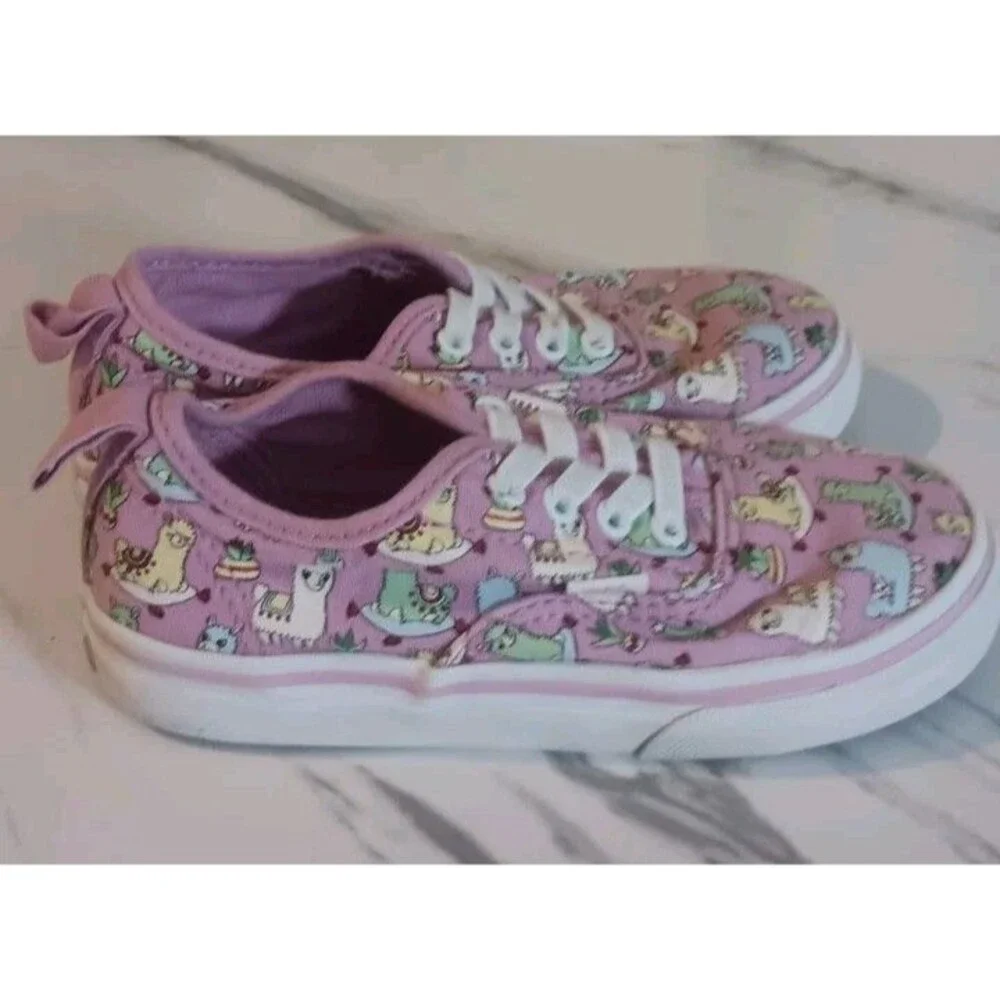 Vans Off The Wall Shoes Purple Llama Skate Shoes Toddler Girls Size 9.5
